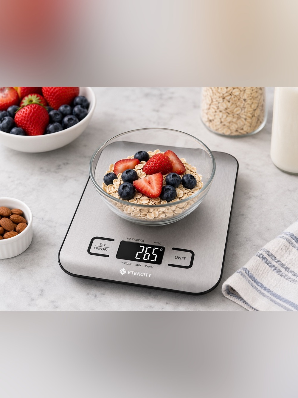 Etekcity Digital Kitchen Scale EK6015 Stainless Steel Food Scale w/ Batteries
